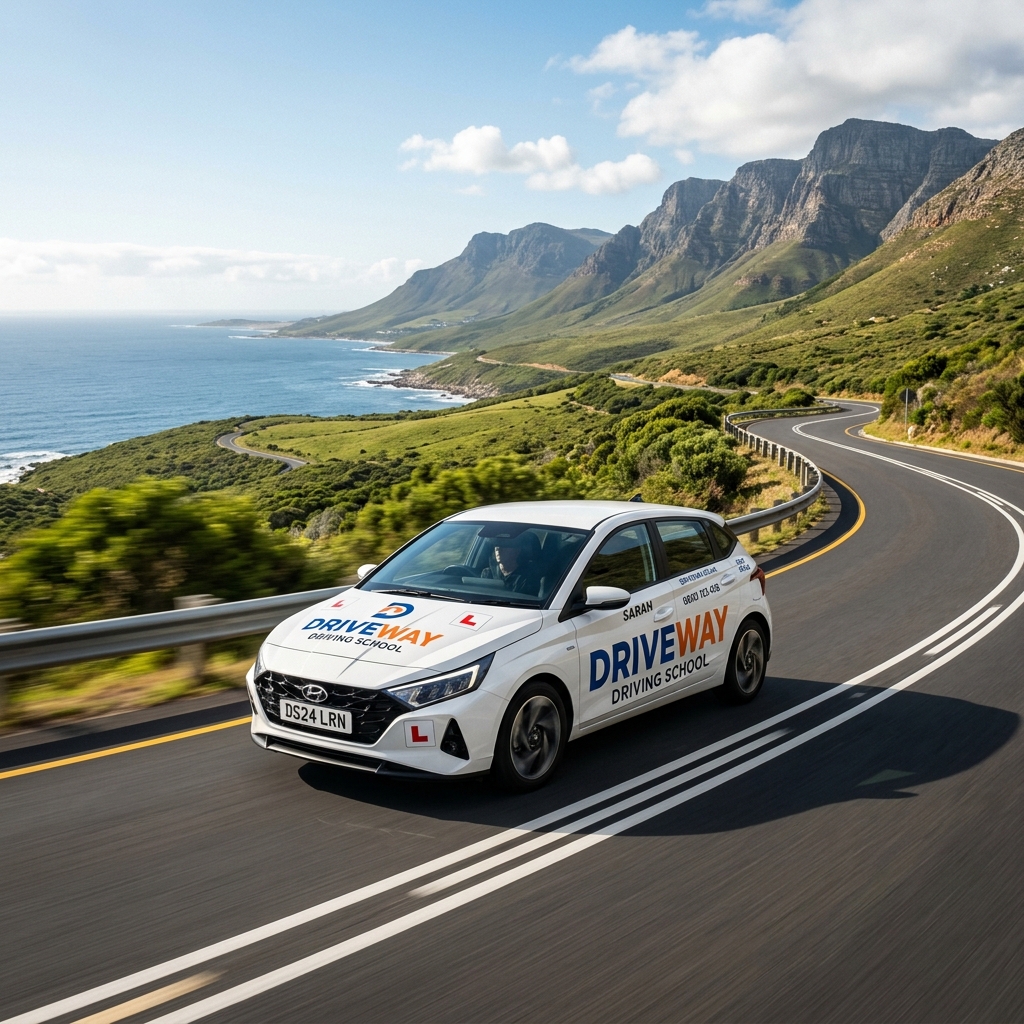 Driving School Car on Road